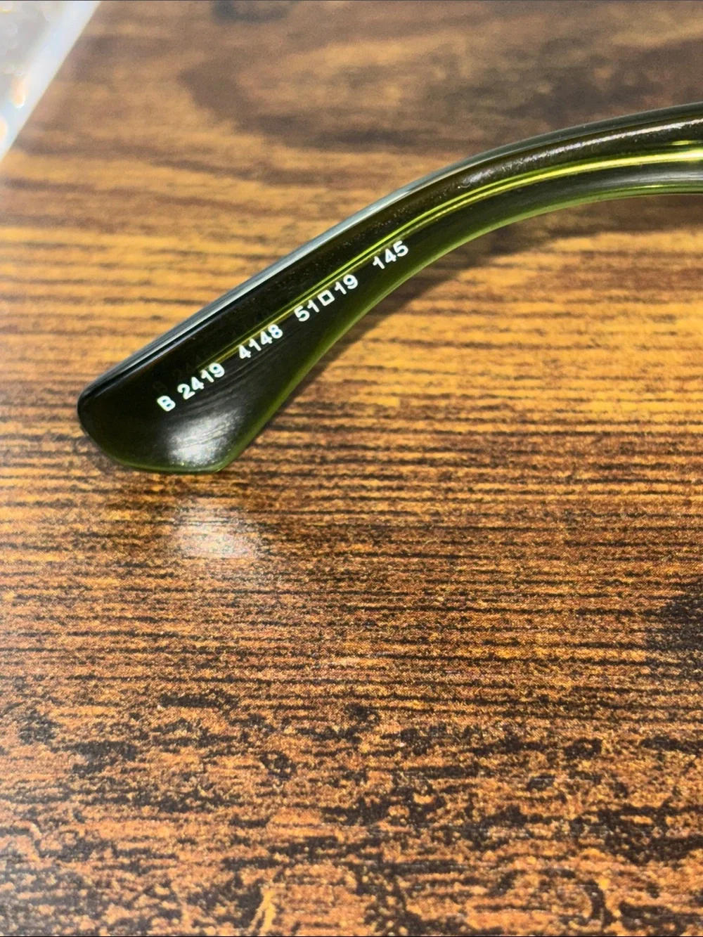 Burberry Green Rectangular Acetate Sunglasses